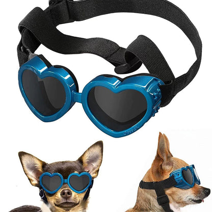 Dog heart-shape Sunglasses UV Protection Comfortable for Rainy Days Shockproof & Easy Clean Bark&Paw Lab
