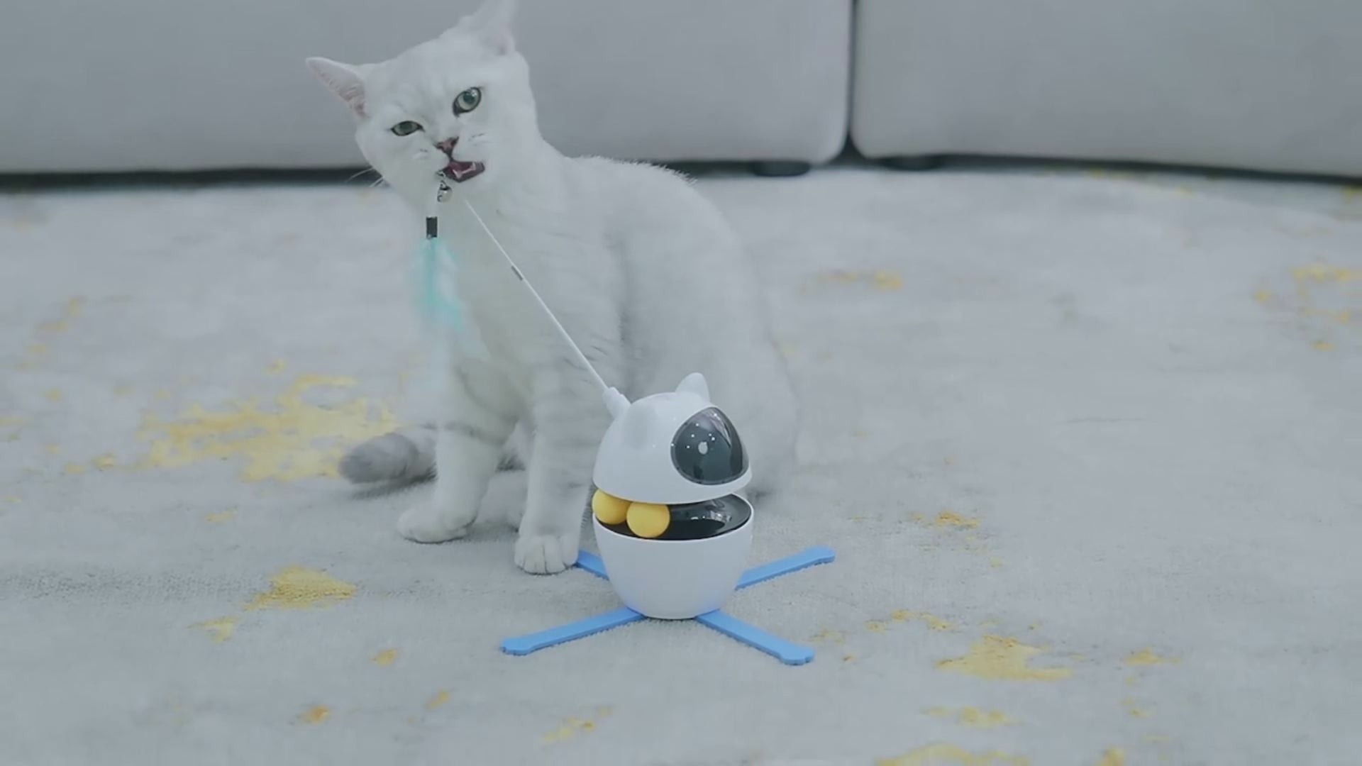 Smart electric cat interaction toy cat teaser with laser rotation