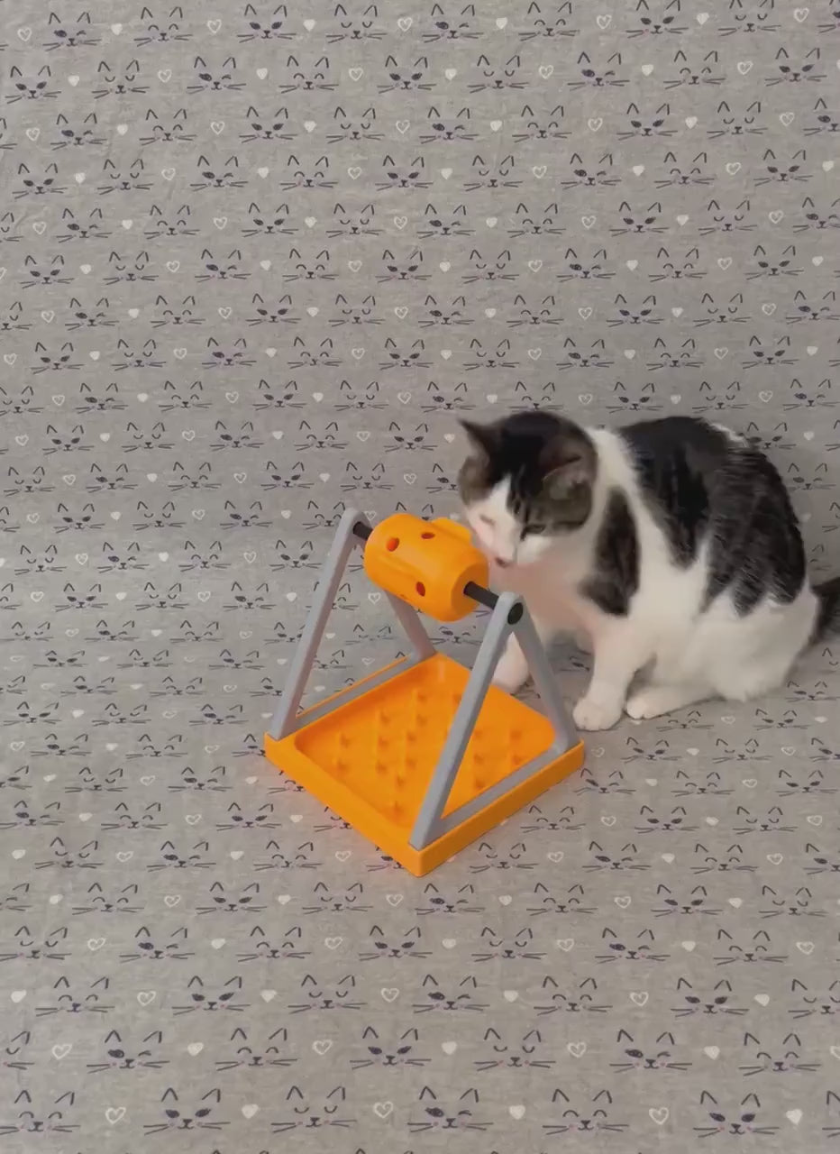 Interactive Cat Treat Dispenser Toy  3D Printed Puzzle Feeder DIY or Pre-Assembled