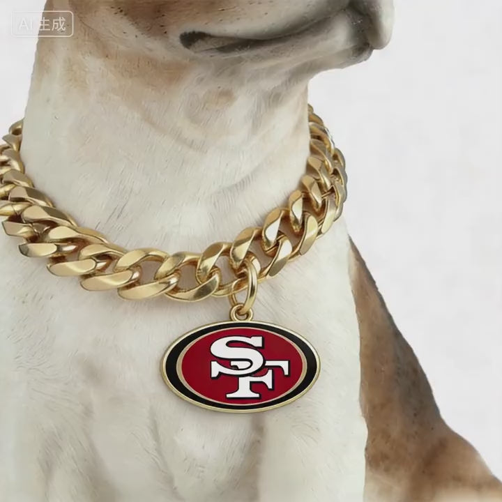 Show off your team spirit Dog Specific NFL Fan Rose Golden Collar