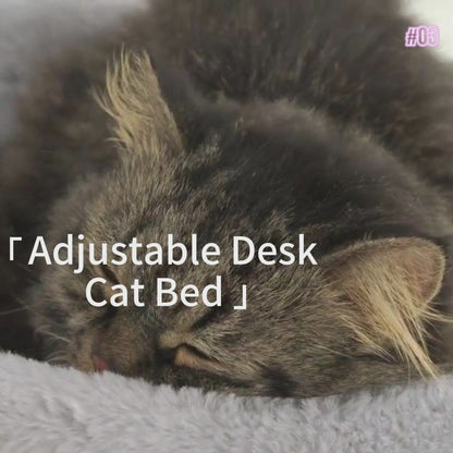 Adjustable Desk Cat Bed Catnip Pillow Included 360 Degree Rotating Cat Hammock